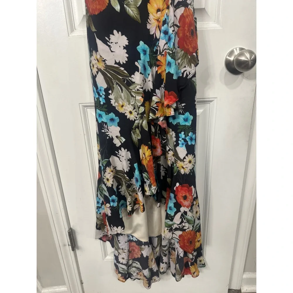 Yumi Kim Morning Glory Cross Roads Maxi Dress Floral High Low Wrap Medium